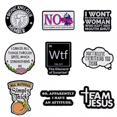 9 Styles English Quotes Anime Alloy Pin Brooch