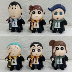 9-10cm 6pcs/set Crayon Shin-chan Cartoon Anime PVC Figure