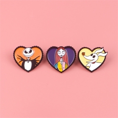 3 Styles The Nightmare Before Christmas Anime Alloy Pin Brooch