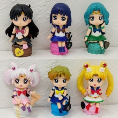 11cm 6pcs/set Pretty Soldier Sailor Moon Cartoon Anime PVC Figure
