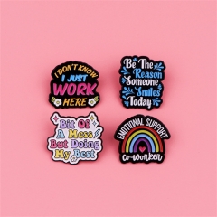 4 Styles Rainbow English Anime Alloy Pin Brooch