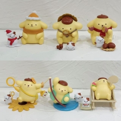 8cm 6pcs/set Sanrio pompompurin Cartoon Anime PVC Figure