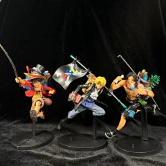 17.5-19.5cm 3pcs/set One Piece Monkey D Luffy Cartoon Anime PVC Figure