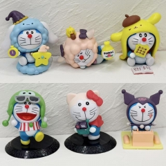 8.5cm 6pcs/set Doraemon Cartoon Anime PVC Figure