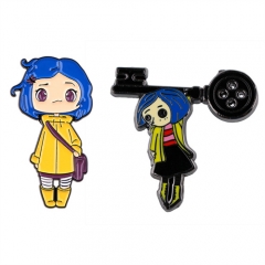 2 Styles Coraline & the Secret Door Anime Alloy Pin Brooch