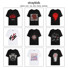 straykids  动漫印花纯棉短袖T恤