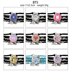 12 Styles K-POP BTS Bulletproof Boy Scouts Cartoon Anime Bracelet Wristband
