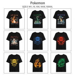16 Styles Pokemon Cartoon Anime Short Sleeve T-shirt