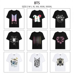 BTS  动漫印花纯棉短袖T恤