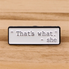 Quotation Anime Alloy Pin Brooch