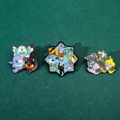3 Styles Pokemon Cartoon Pin Anime Alloy Brooch