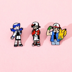 3 Styles Pokemon Cartoon Pin Anime Alloy Brooch