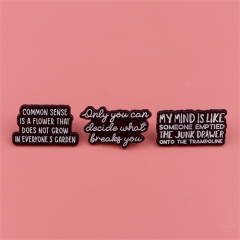 3 Styels English Quotes Anime Alloy Pin Brooch