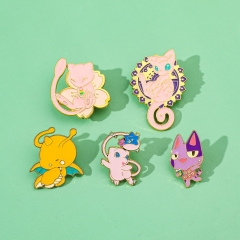 5 Styles Pokemon Cartoon Pin Anime Alloy Brooch