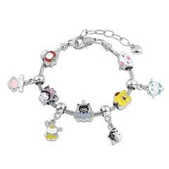 2 Styles Sanrio Kuromi Cartoon Anime Alloy Bracelet