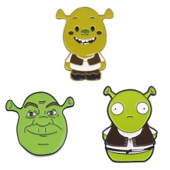 3 Styels Shrek Anime Alloy Pin Brooch
