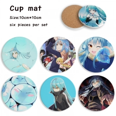 2 Styles 6PCS/SET That Time I Got Reincarnated as a Slime Cartoon Ceramics Cup Mat Anime Coaster