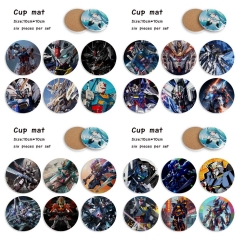 5 Styles 6PCS/SET Mobile Suit Gundam Cartoon Ceramics Cup Mat Anime Coaster