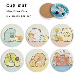 2 Styles 6PCS/SET Sumikkogurashi Cartoon Ceramics Cup Mat Anime Coaster