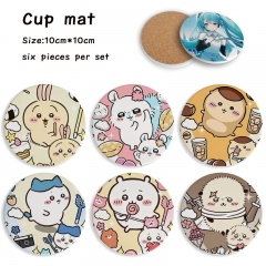 2 Styles 6PCS/SET Chiikawa Cartoon Ceramics Cup Mat Anime Coaster