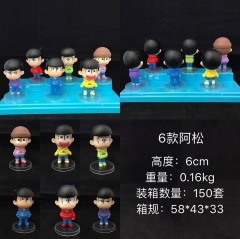 6PCS/SET Osomatsu-kun/Mr. Osomatsu Cartoon Anime Figure Model Toy