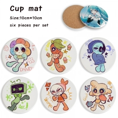 3 Styles 6PCS/SET Dandy's World Cartoon Ceramics Cup Mat Anime Coaster