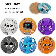3 Styles 6PCS/SET Spunki Cartoon Ceramics Cup Mat Anime Coaster