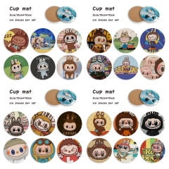 4 Styles 6PCS/SET POP MART Labubu Cartoon Ceramics Cup Mat Anime Coaster