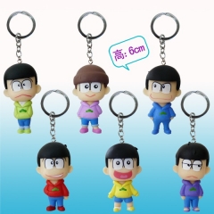 6PCS/SET Osomatsu-kun/Mr. Osomatsu Cartoon Anime Figure Keychain Toy