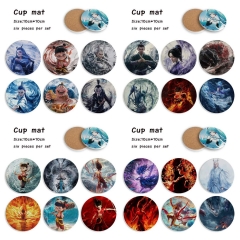 5 Styles 6PCS/SET Ne Zha Cartoon Ceramics Cup Mat Anime Coaster