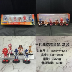 6.5CM 6PCS/SET Sonic the Hedgehog 3 Generation PVC Anime Figure