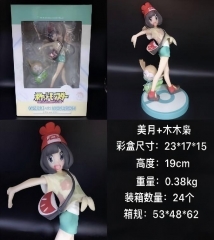 19CM Pokemon Selene+Rowlet PVC Anime Figure Model Statue