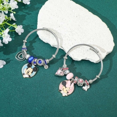 2 Styles Mickey Minnie Mouse Cartoon Anime Alloy Bracelet