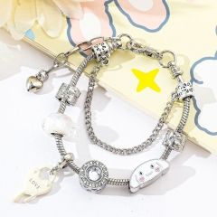 2 Styles Sanrio pompompurin Cinnamoroll Cartoon Anime Alloy Bracelet
