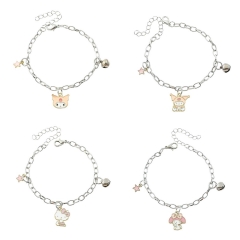 6 Styles Sanrio Hello Kitty Kuromi Cartoon Anime Alloy Bracelet