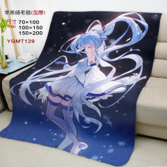 4 Sizes 3 Styles Hatsune Miku Cartoon Anime Blanket Fleece