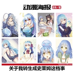 3 Styles 8pcs/set Re: Life in a Different World from Zero Cartoon Anime Paper Posters