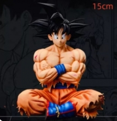 （Universal Color Box）15cm Dragon Ball Z Son Goku Sitting Posture Cartoon Anime PVC Figure Toy