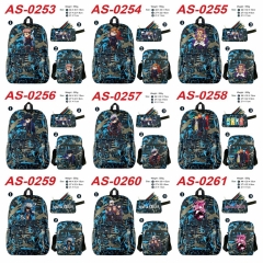 15 Styles Jujutsu Kaisen Cartoon Canvas Anime Backpack Bag+Lunch Bag+Pencil Bag Set