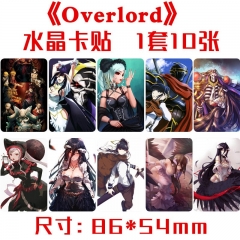 overlord水晶卡贴 1套10张 不死者之王周边饭卡公交卡不干胶贴纸