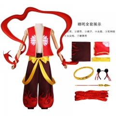 哪吒cos大全套（定型飘带款）成人）哪吒之磨童降世同款COS服 哪咤儿童全套cosplay衣服动 漫男女套装