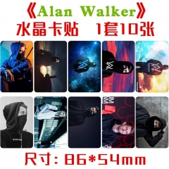 Alan Walker 水晶卡贴 1套10张 艾兰·沃克faded周边不干胶贴贴纸