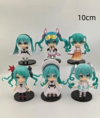 6款一套 绿色初音 Q版 LS 250418 袋装手办 高10cm 一箱50套