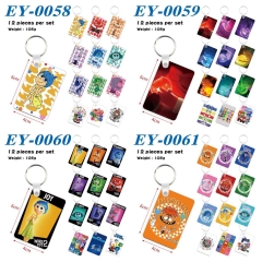 7 Styles 12pcs/set Inside Out Cartoon Anime Keychain