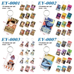 7 Styles 12pcs/set One Piece Cartoon Anime Keychain