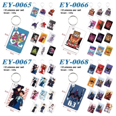7 Styles 12pcs/set EVA/Neon Genesis Evangelion Cartoon Anime Keychain