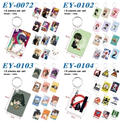 7 Styles 12pcs/set Gintama Cartoon Anime Keychain