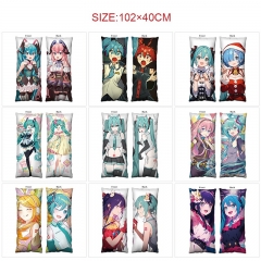 初音未来-12款 动漫桃皮绒40X102cm双面印花抱枕枕套