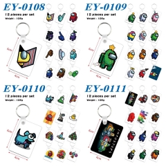 7 Styles 12pcs/set Among Us Cartoon Anime Keychain