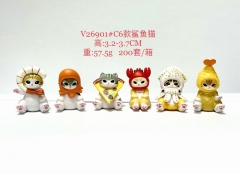 6款一套 鲨鱼猫 V26901# C 袋装手办 高3.7cm 一箱200套